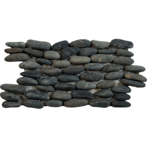 Black Stacked Matte Pebble Interlocking for Wall - stone tile